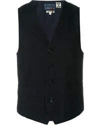 Gilet en coton en tricot bleu marine