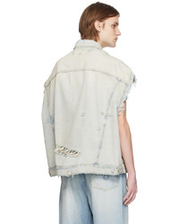 Gilet en jean bleu clair R13