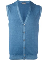 Gilet en laine en tricot bleu