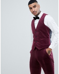 Gilet en velours bordeaux