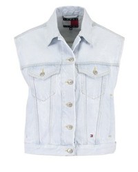 Gilet sans manches en denim blanc Tommy Hilfiger