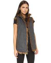 Gilet sans manches en fourrure marron 6 Shore Road