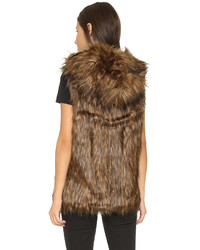 Gilet sans manches en fourrure marron 6 Shore Road