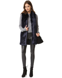 Gilet sans manches en fourrure noir Amanda Uprichard