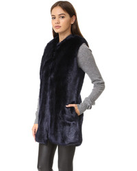 Gilet sans manches en fourrure noir Amanda Uprichard