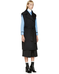 Gilet sans manches en laine bleu marine Jil Sander Navy