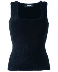 Gilet sans manches en laine en tricot noir Dsquared2