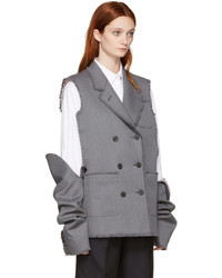 Gilet sans manches en laine gris Thom Browne