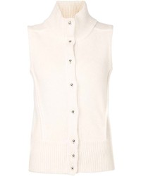 Gilet sans manches en tricot blanc Bouchra Jarrar