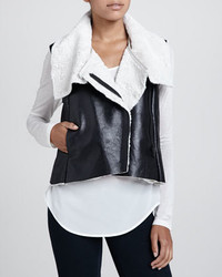 Gilet sans manches noir et blanc