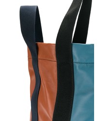 Grand sac en cuir à rayures verticales multicolore Marni