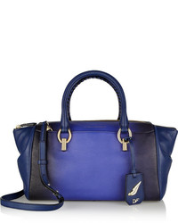 Grand sac en cuir bleu Diane von Furstenberg