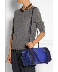 Grand sac en cuir bleu Diane von Furstenberg