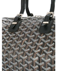 Grand sac en cuir imprimé noir Goyard Vintage