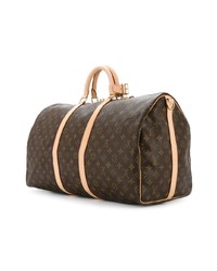 Grand sac en cuir marron foncé Louis Vuitton Vintage