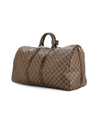 Grand sac en cuir marron Louis Vuitton Vintage