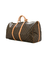 Grand sac en cuir marron Louis Vuitton Vintage