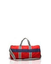 Grand sac en toile blanc et rouge et bleu marine