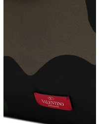 Grand sac en toile camouflage vert foncé Valentino