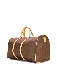 Grand sac en toile imprimé marron Etro