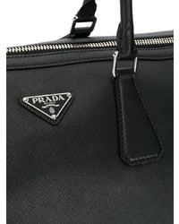 Grand sac en toile noir Prada