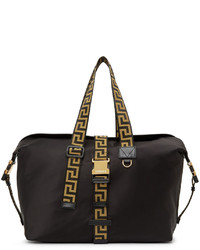 Grand sac en toile noir Versace