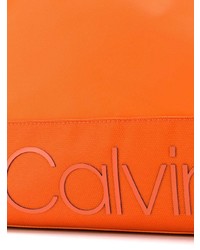 Grand sac en toile orange Calvin Klein