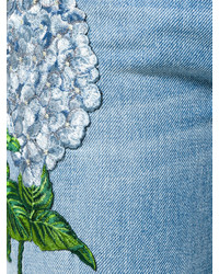 Jean à fleurs bleu clair Dolce & Gabbana
