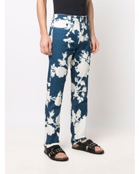 Jean à fleurs bleu marine Erdem