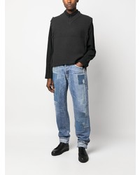 Jean à patchwork bleu clair Greg Lauren