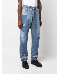 Jean à patchwork bleu clair Greg Lauren