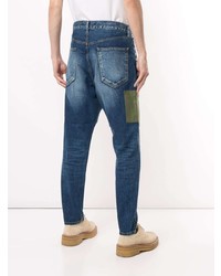 Jean à patchwork bleu marine Junya Watanabe MAN