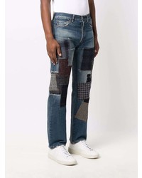 Jean à patchwork bleu marine Junya Watanabe MAN