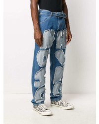 Jean à patchwork bleu Moschino