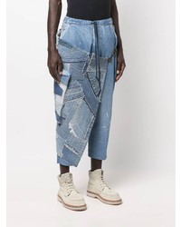 Jean à patchwork bleu Greg Lauren