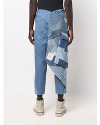 Jean à patchwork bleu Greg Lauren