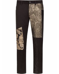 Jean à patchwork noir Dolce & Gabbana