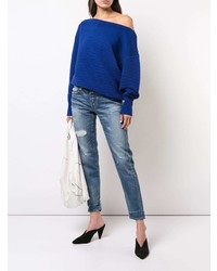 Jean boyfriend déchiré bleu Moussy Vintage