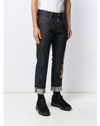 Jean brodé bleu marine DSQUARED2