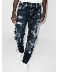 Jean brodé bleu marine True Religion