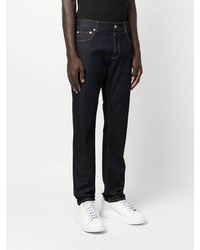 Jean brodé bleu marine Alexander McQueen