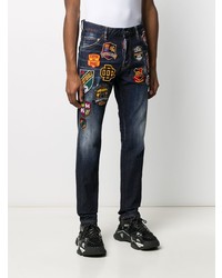 Jean brodé bleu marine DSQUARED2