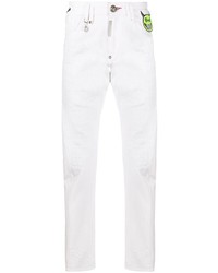 Jean déchiré blanc Philipp Plein