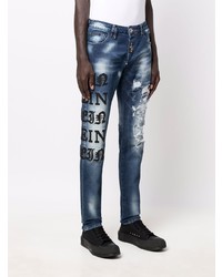 Jean déchiré bleu marine Philipp Plein