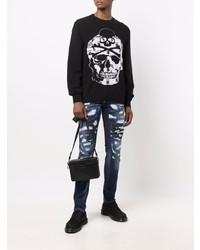 Jean déchiré bleu marine Philipp Plein