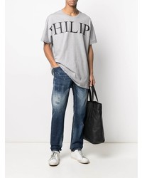 Jean déchiré bleu marine Philipp Plein