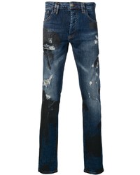 Jean déchiré bleu marine Philipp Plein