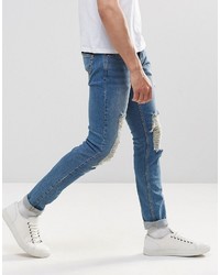 Jean déchiré bleu Pull&Bear