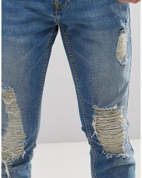 Jean déchiré bleu Pull&Bear