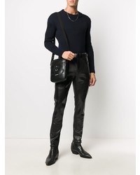 Jean en cuir noir Saint Laurent